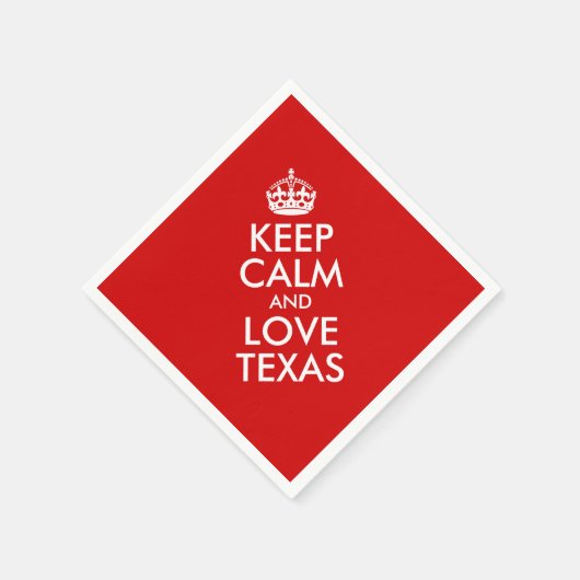 Serviette En Papier Restez calme et amoureux Texas (Coin)