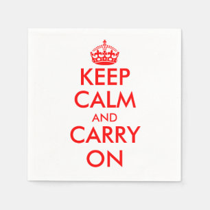 Serviette En Papier Restez calme et continuez   serviettes vintages en