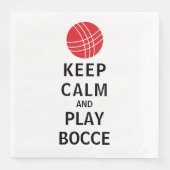 Serviette En Papier Restez calme et jouez à Bocce (Devant)