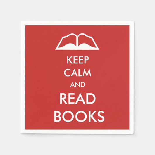 Serviette En Papier Restez calme et lisez des livres (Devant)