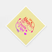 Serviette En Papier Restez Humbles Et Gentils Coeurs Et Flèches (Coin)