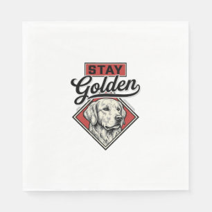 Serviette En Papier Restez Retriever doré Vintage Chien Vector Design_