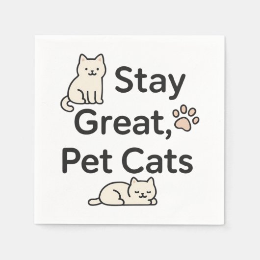 Serviette En Papier Restez superbes chats de compagnie design (Devant)