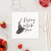 Serviette En Papier Resting Witch Face | Happy Halloween | Fun Quote | (En situation)