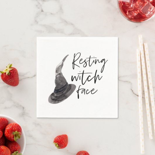 Serviette En Papier Resting Witch Face | Happy Halloween | Fun Quote | (En situation)