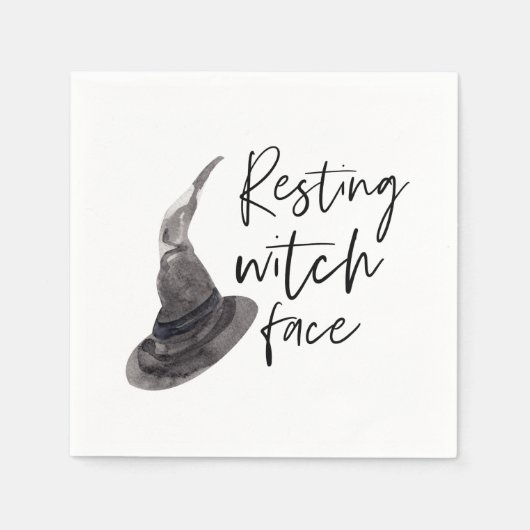 Serviette En Papier Resting Witch Face | Happy Halloween | Fun Quote | (Devant)