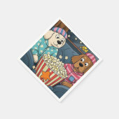 Serviette En Papier Restons à la maison et commandez des chiens de car (Coin)
