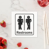 Serviette En Papier Restrooms Sign Paper Napkins (En situation)