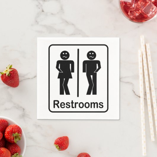 Serviette En Papier Restrooms Sign Paper Napkins (En situation)
