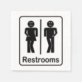 Serviette En Papier Restrooms Sign Paper Napkins (Devant)