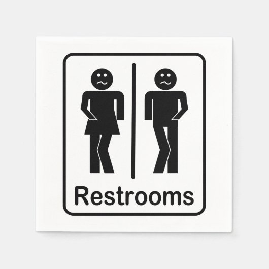 Serviette En Papier Restrooms Sign Paper Napkins (Devant)