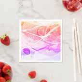 Serviette En Papier Résumé moderne Planètes noires et roses Espace (En situation)