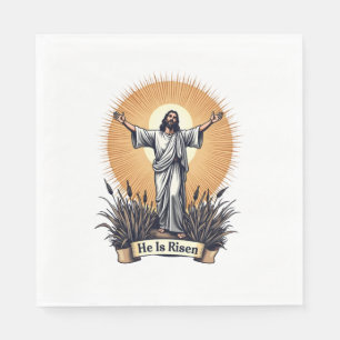 Serviette En Papier Résurrection de Jésus Gravure Vintage Chemise de F