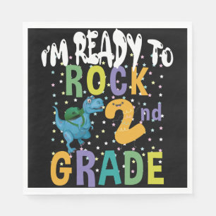 Serviette En Papier Retour à l'école Je suis prêt à rocker 2e année Di