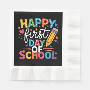 Serviette En Papier Retour À L'École Joyeux Premier Jour De L'École Pr
