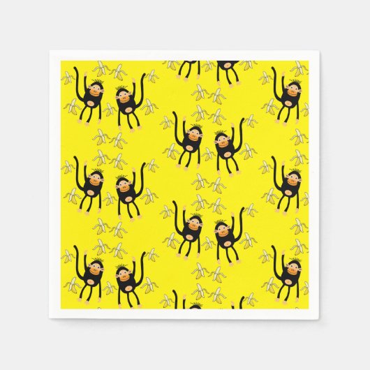 Serviette En Papier Retour À L'École Petit Singe (Devant)