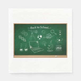 Serviette En Papier Retour à l'école Science Chalkboard Éducation