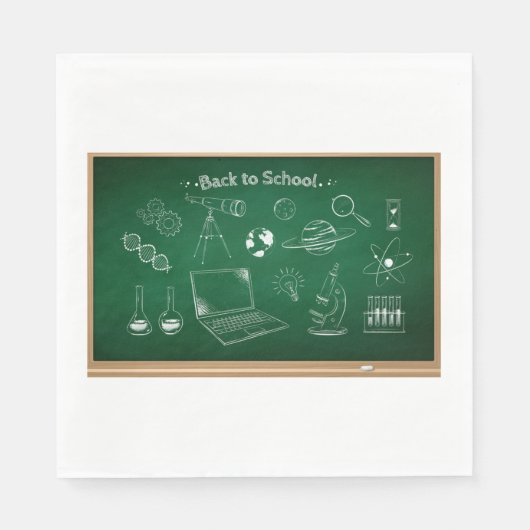 Serviette En Papier Retour à l'école Science Chalkboard Éducation (Devant)