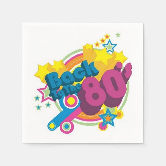 Serviette En Papier Retour aux serviettes Retro 80's Party (Devant)