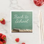 Serviette En Papier Retourner À L'École Texte Cursif Sur Le Tableau De (En situation)