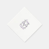 Serviette En Papier Retraite Blanc Violet Bourgogne Nom Monogramme (Coin)