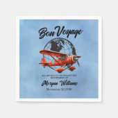 Serviette En Papier Retraite Bon Voyage Voyage Globe Plane (Devant)
