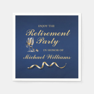 Serviette En Papier Retraite Classique Classique Champagne Verre Bleu