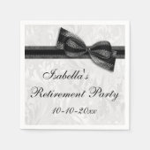 Serviette En Papier Retraite Damask et Black Faux Bow (Devant)
