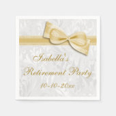 Serviette En Papier Retraite Damask et Gold Faux Bow (Devant)