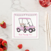 Serviette En Papier Retraite d'anniversaire des femmes Pink Golf Theme (En situation)