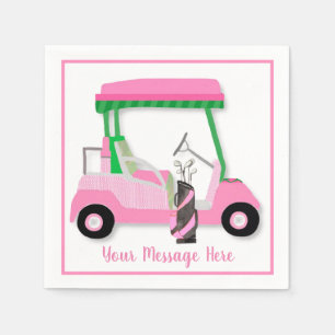 Serviette En Papier Retraite d'anniversaire des femmes Pink Golf Theme