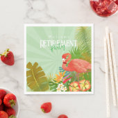 Serviette En Papier Retraite de flamant rose vert (En situation)