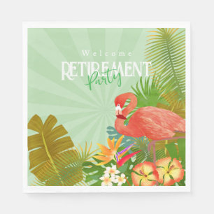 Serviette En Papier Retraite de flamant rose vert
