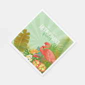 Serviette En Papier Retraite de flamant rose vert (Coin)