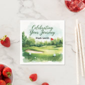 Serviette En Papier Retraite de golf avec boule sur vert (En situation)