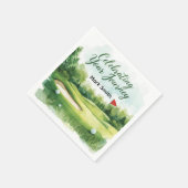 Serviette En Papier Retraite de golf avec boule sur vert (Coin)