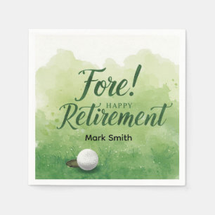 Serviette En Papier Retraite de golf avec boule sur vert