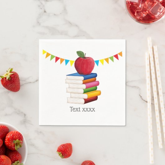 Serviette En Papier retraite d'enseignant, Apple, retraite d'enseignan (En situation)