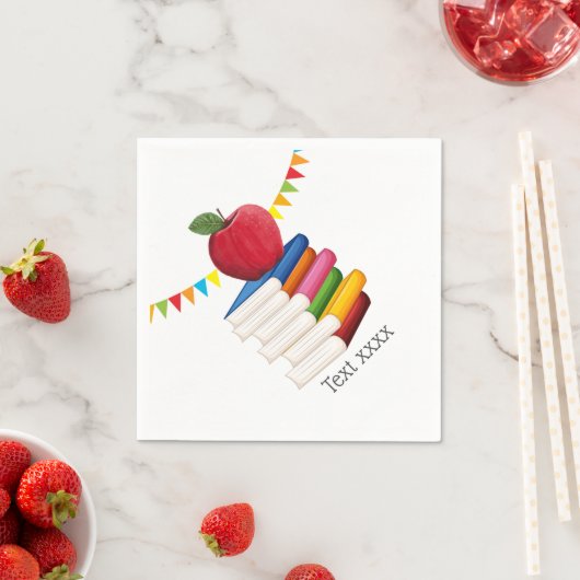 Serviette En Papier retraite d'enseignant, Apple, retraite d'enseignan (En situation)