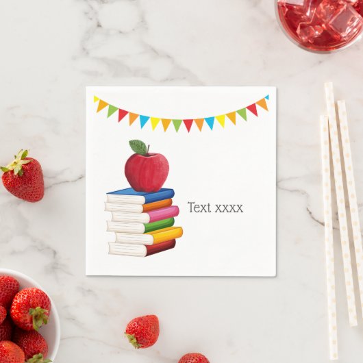 Serviette En Papier retraite d'enseignant, Apple, retraite d'enseignan (En situation)