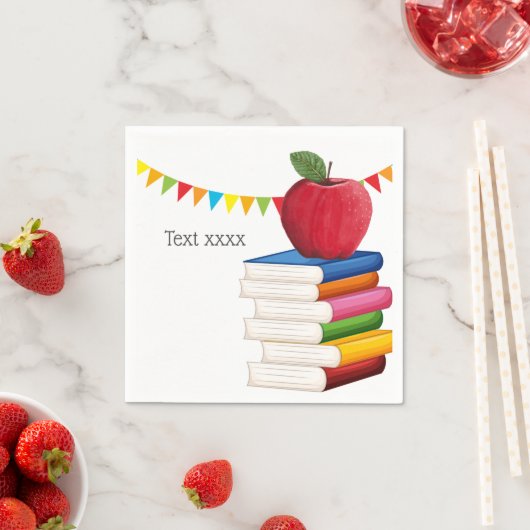 Serviette En Papier retraite d'enseignant, Apple, retraite d'enseignan (En situation)