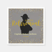 Serviette En Papier Retraite des soldats de l'État gris et noir (Devant)