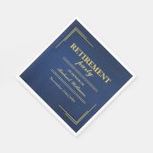 Serviette En Papier Retraite Entreprise Élégant Bleu Or (Coin)