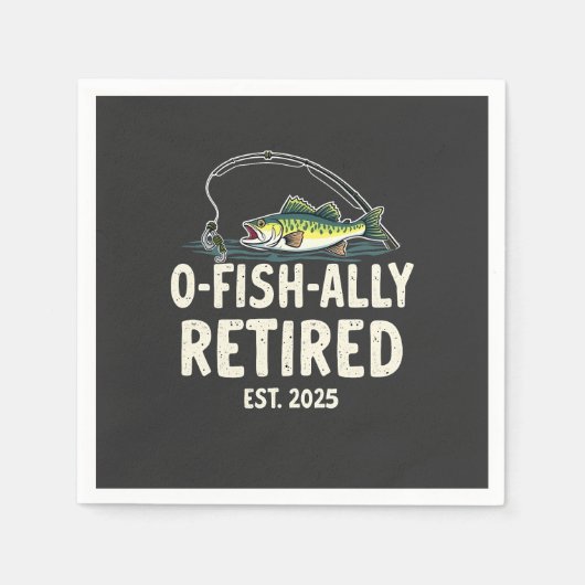 Serviette En Papier Retraité Est. 2025 Retraite Fisher Papa (Devant)