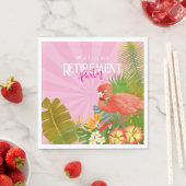 Serviette En Papier Retraite flamant rose  (En situation)