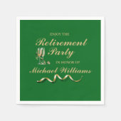 Serviette En Papier Retraite Formelle Classique Champagne Verre Vert (Devant)