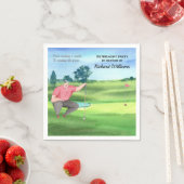 Serviette En Papier Retraite Golf Man Lire l'aquarelle verte (En situation)