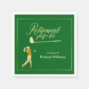 Serviette En Papier Retraite Golf Party Classic Green Golden Player