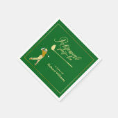 Serviette En Papier Retraite Golf Party Classic Green Golden Player (Coin)