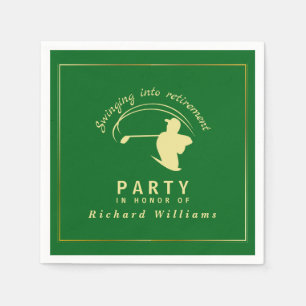 Serviette En Papier Retraite Golf Party Classic Green Golden Player